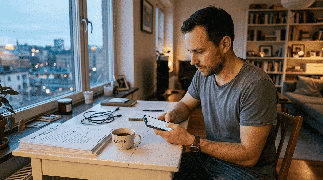 Man går igenom säkerhetsinställningarna på sin iPhone