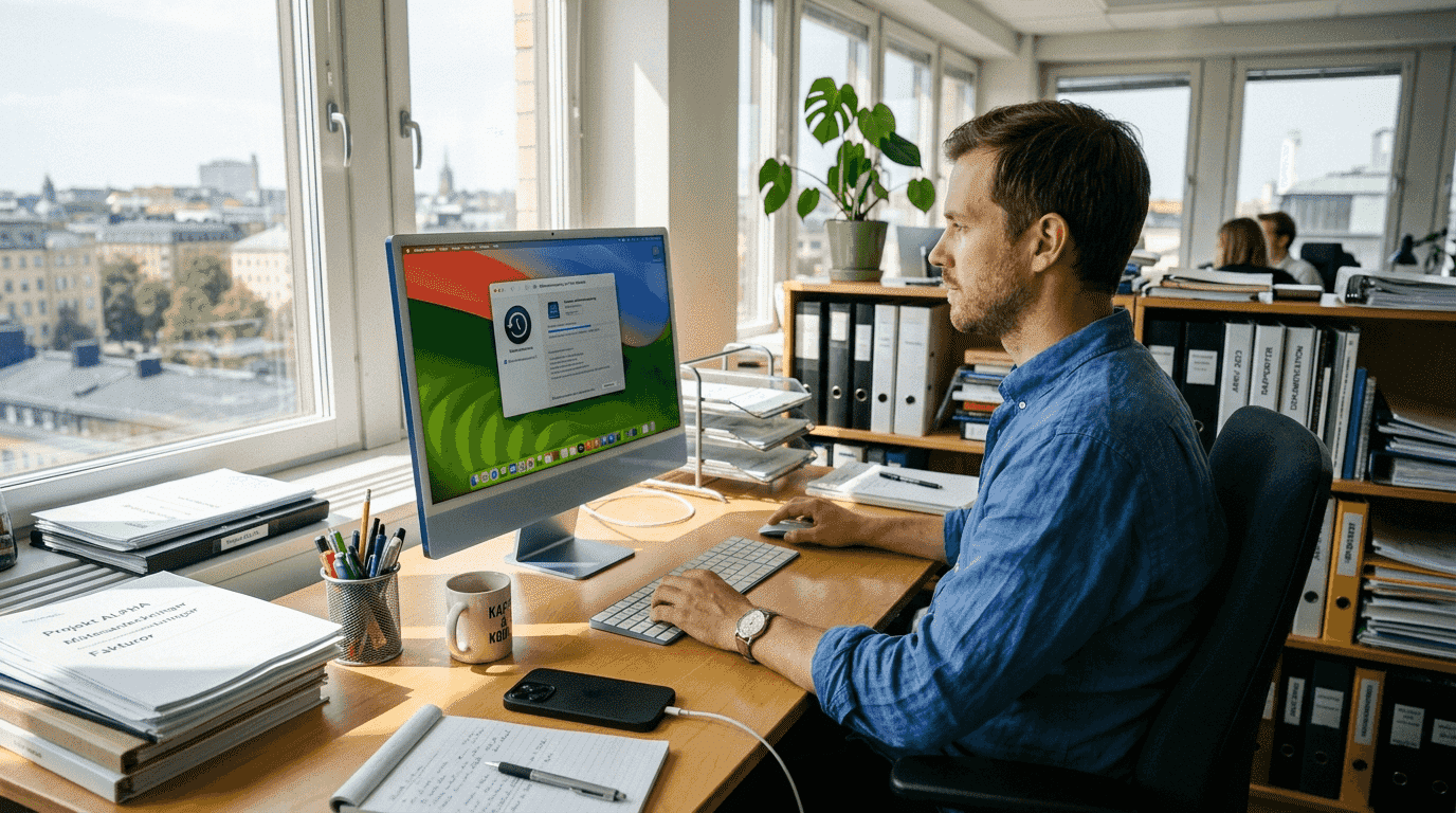 På många kontor väljer anställda att använda Mac när de säkerhetskopierar sitt arbete.